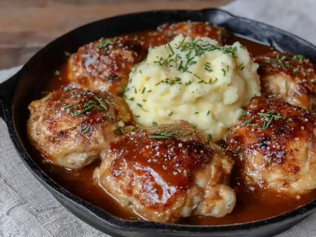 skillet chicken and gravy - featured image