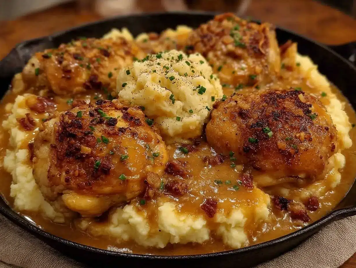 Skillet Chicken and Gravy: Easy Weeknight Dinner Party Recipe 4 skillet chicken and gravy preparation steps