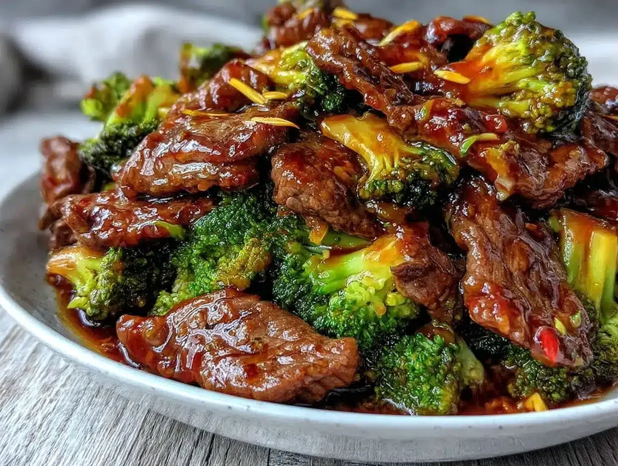 Slow Cooker Beef and Broccoli: Easy Sticky Ginger Dinner Party Recipe 4 slow cooker beef and broccoli preparation steps