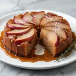 autumn spiced pear upside down cake - featured image