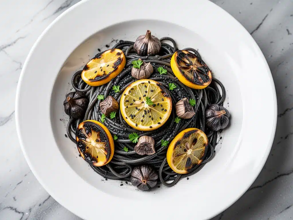 Black Garlic Butter Pasta: 5-Charred Lemon Easy Dinner 4 black garlic butter pasta preparation steps
