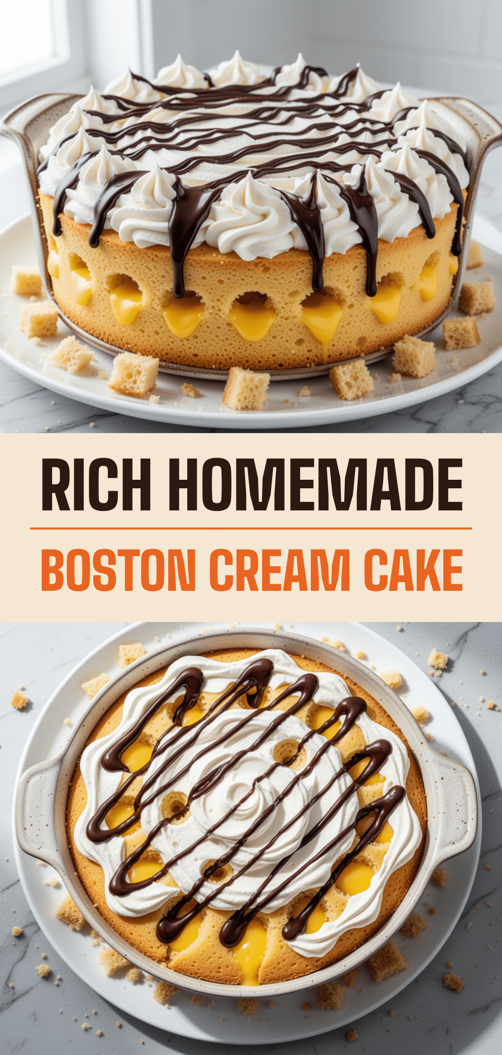 Boston Cream Poke Cake: 5-Step Easy Homemade Dessert 5 Boston Cream Poke Cake recipe