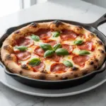 cast iron skillet pepperoni pizza - featured image