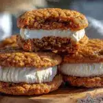 chewy brown sugar oatmeal cream pies - featured image