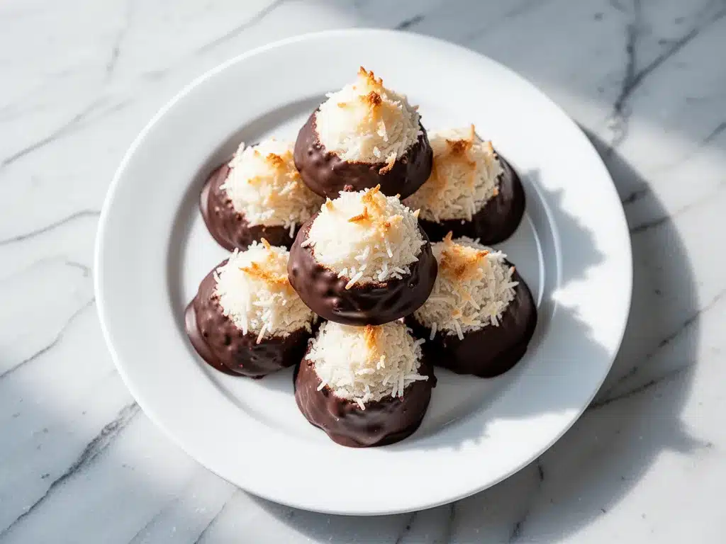 Chewy Coconut Macaroons: 5-Step Dark Chocolate Recipe 4 chewy coconut macaroons preparation steps