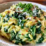 creamy garlic parmesan orzo - featured image