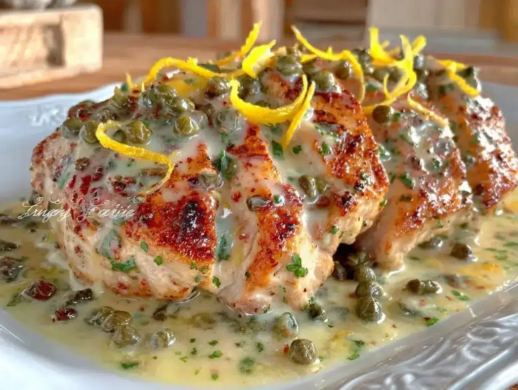 creamy lemon butter chicken piccata - featured image