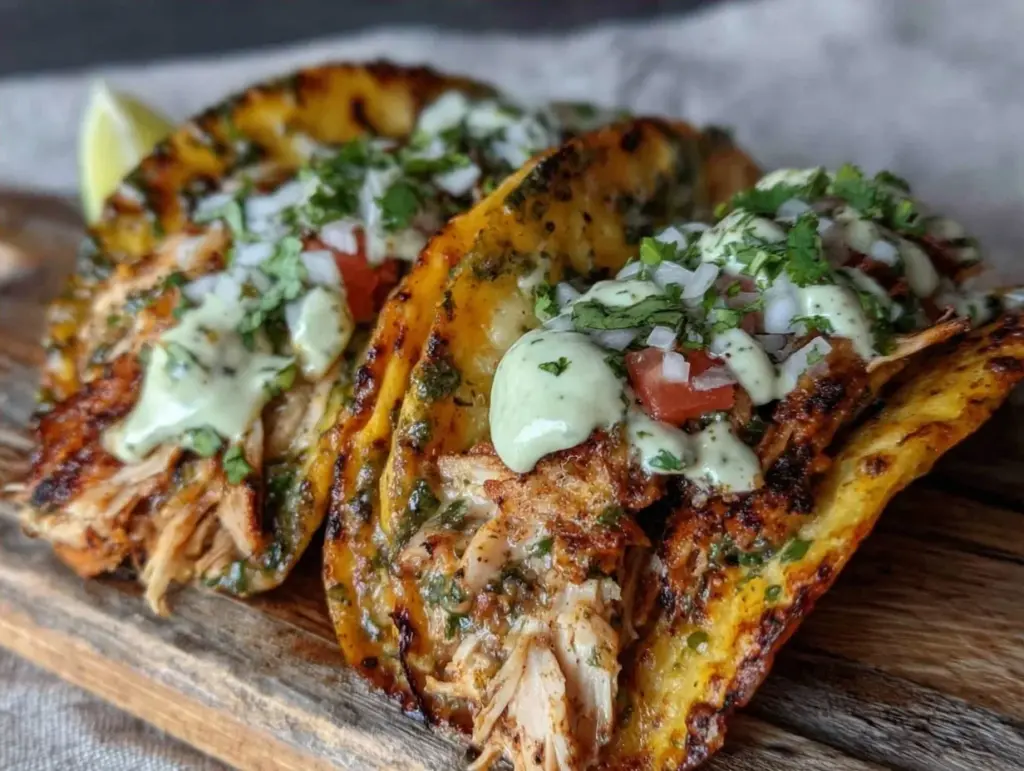 Crockpot Salsa Verde Chicken Tacos - featured image