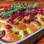 fall cranberry pecan sourdough focaccia - featured image