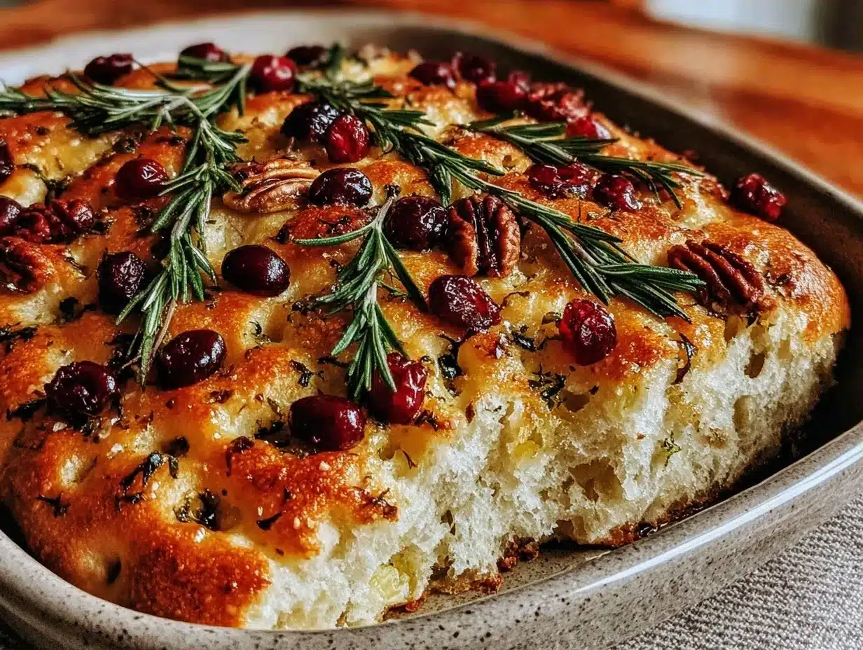 Fall Cranberry Pecan Sourdough Focaccia: Easy Small Batch Recipe 4 fall cranberry pecan sourdough focaccia preparation steps