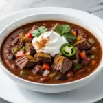 fall crockpot beef chili - featured image