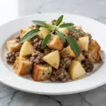 fall harvest sausage and apple stuffing - featured image