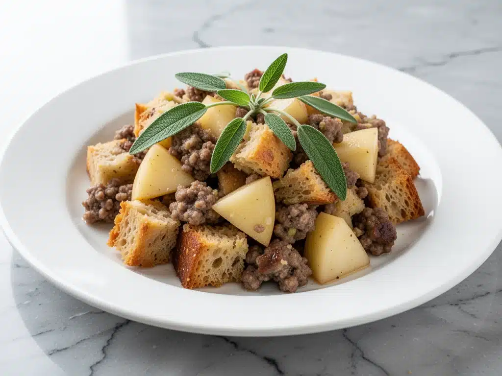 fall harvest sausage and apple stuffing - featured image