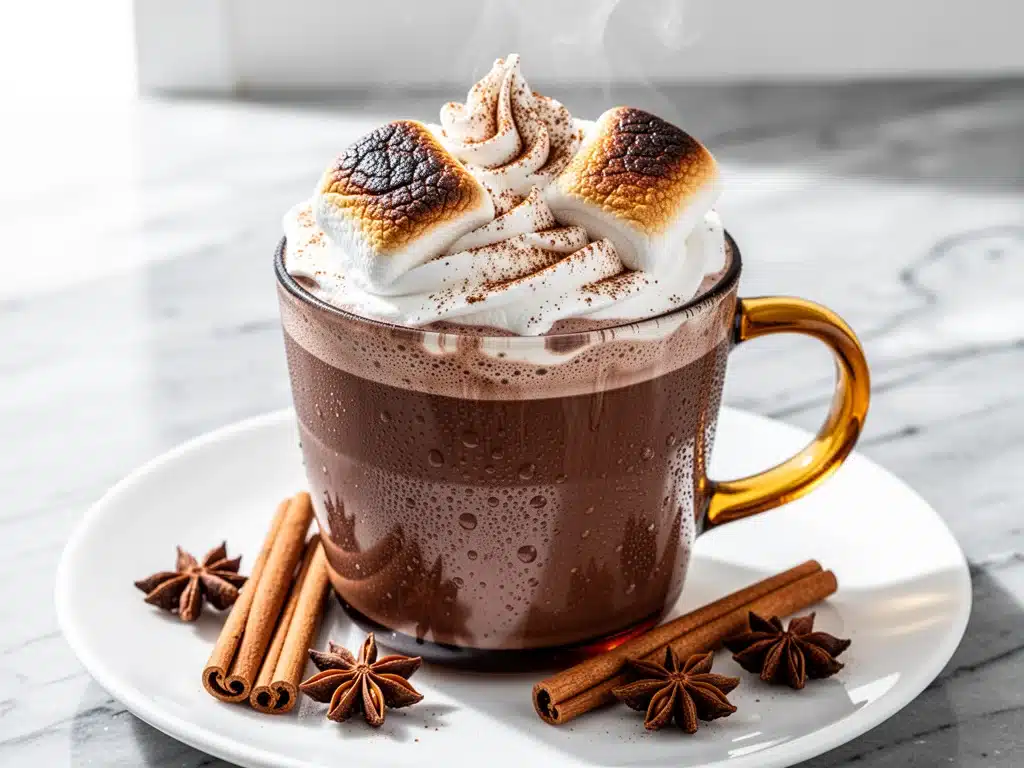fall toasted marshmallow hot chocolate - featured image