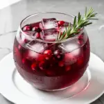 Game Day Spiced Cranberry Bourbon Punch with Rosemary - featured image
