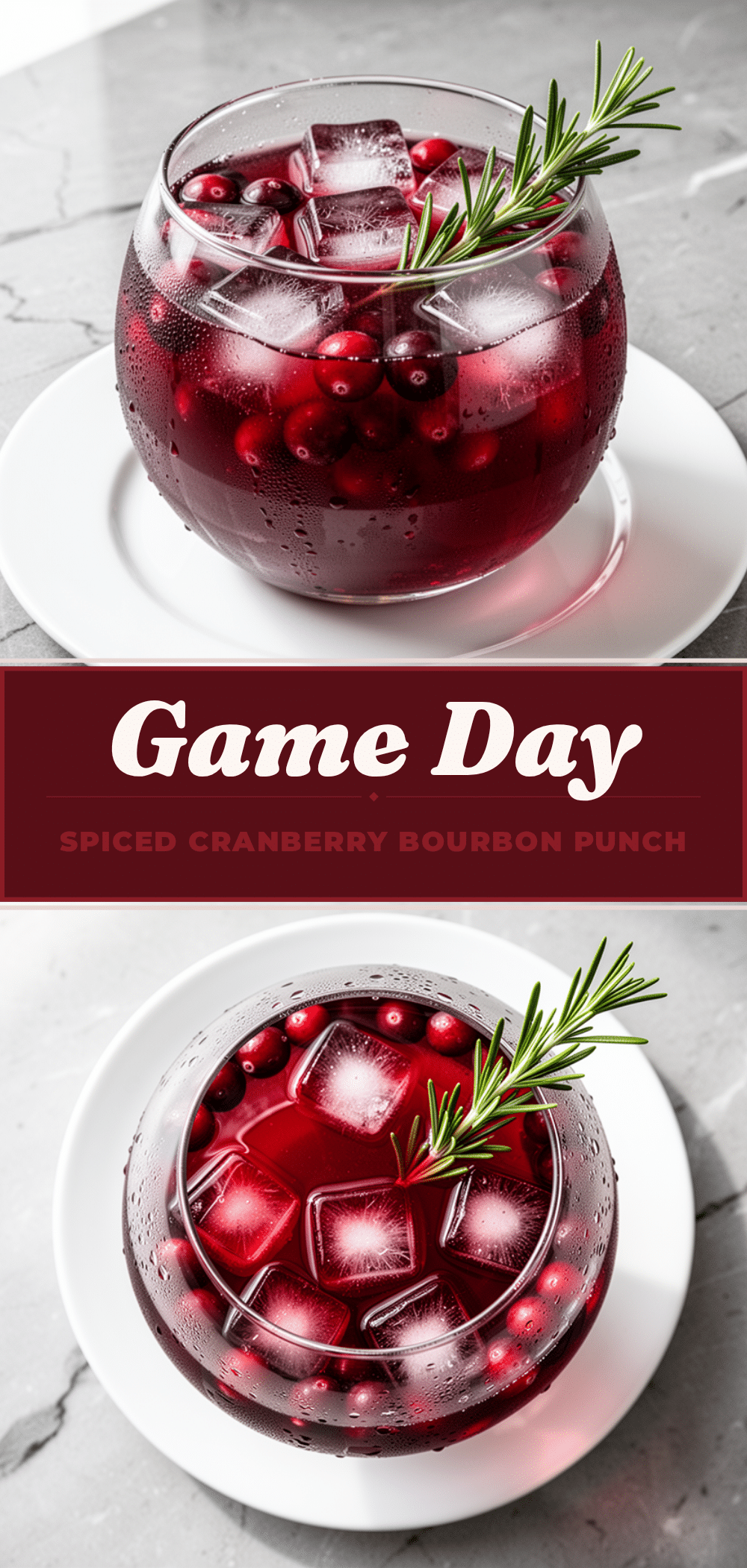 Game Day Spiced Cranberry Bourbon Punch with Rosemary: Best Super Bowl Recipe 5 Game Day Spiced Cranberry Bourbon Punch with Rosemary recipe