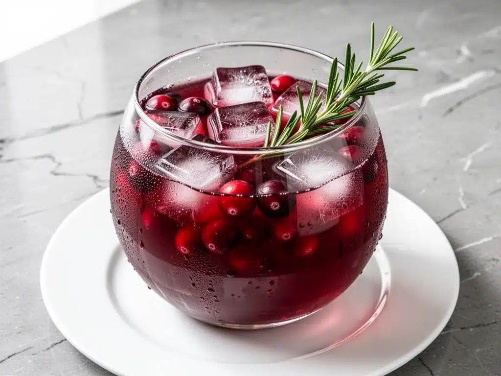 Game Day Spiced Cranberry Bourbon Punch with Rosemary - featured image