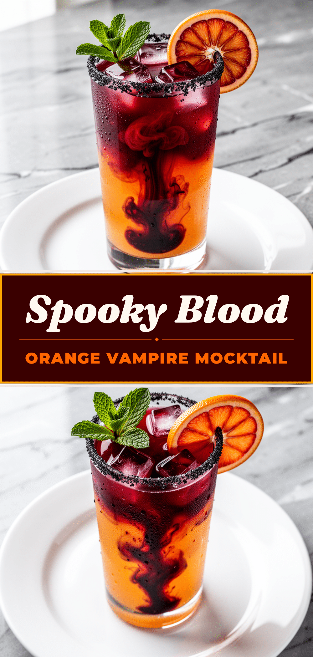 Halloween Blood Orange Vampire Mocktail: 5 Easy Party Drinks 5 Halloween Blood Orange Vampire Mocktail recipe