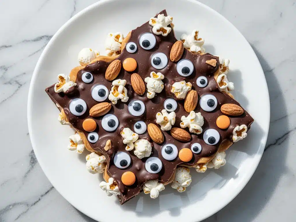 Halloween Chocolate Peanut Butter Popcorn Bark: 5-Min Easy Treat 4 Halloween Chocolate Peanut Butter Popcorn Bark preparation steps