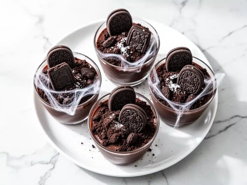 Halloween Graveyard Chocolate Pudding Cups: Easy No-Bake Recipe 4 halloween graveyard chocolate pudding cups preparation steps