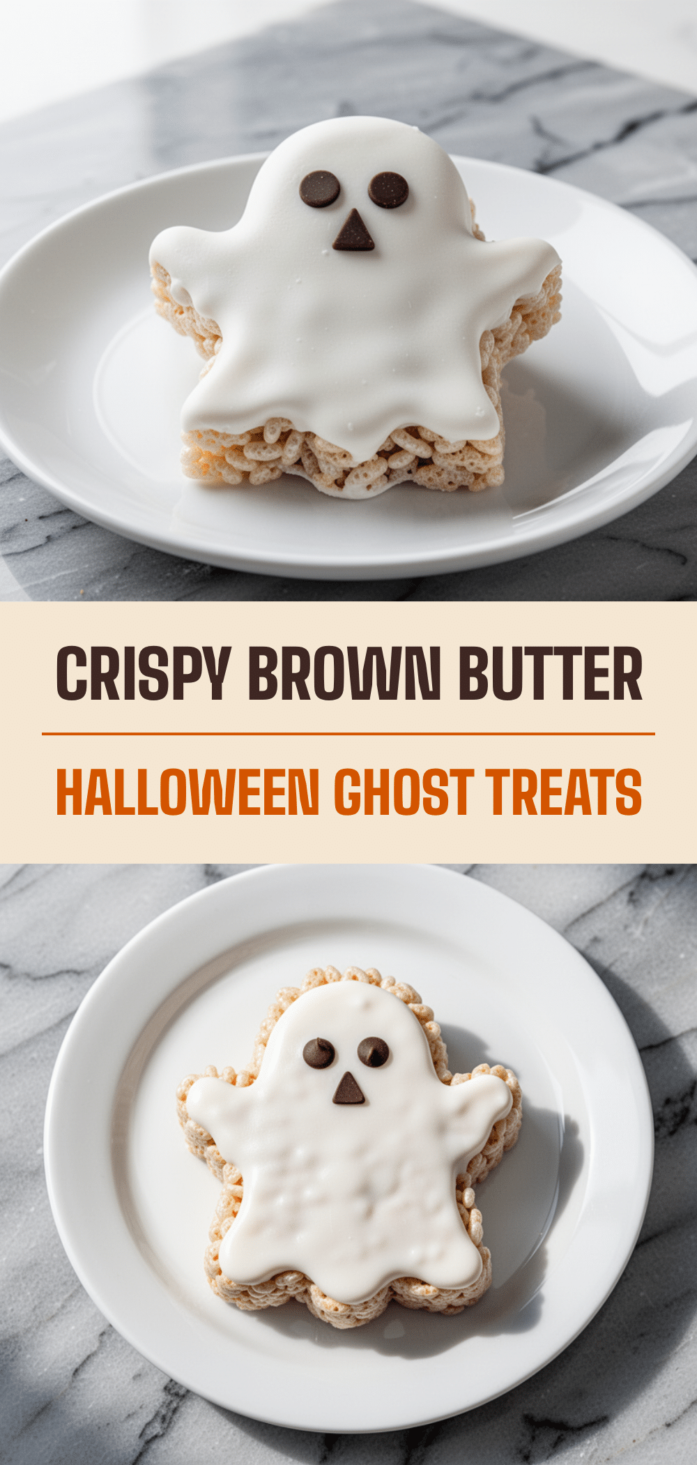 Halloween Marshmallow Ghost Rice Krispie Treats: Easy Brown Butter 5 Halloween Marshmallow Ghost Rice Krispie Treats recipe