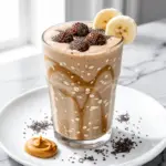 high-protein peanut butter banana oat smoothie - featured image