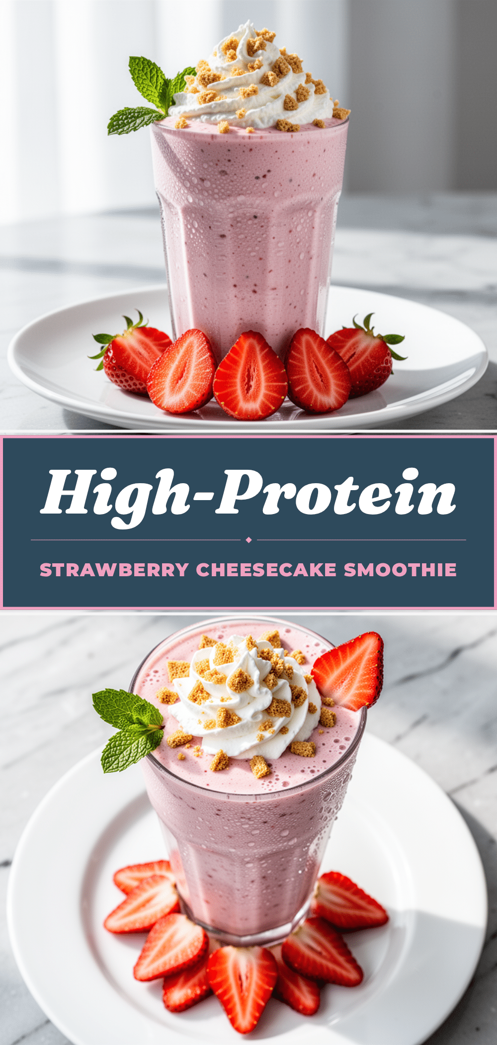 High-Protein Strawberry Cheesecake Smoothie: Easy Cottage Cheese Recipe 5 High-Protein Strawberry Cheesecake Smoothie recipe