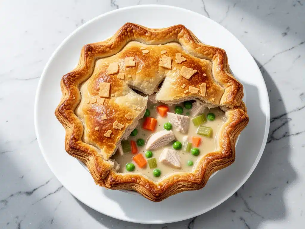 Homemade Chicken Pot Pie: Easy 1-pan Butter Crust 4 homemade chicken pot pie preparation steps