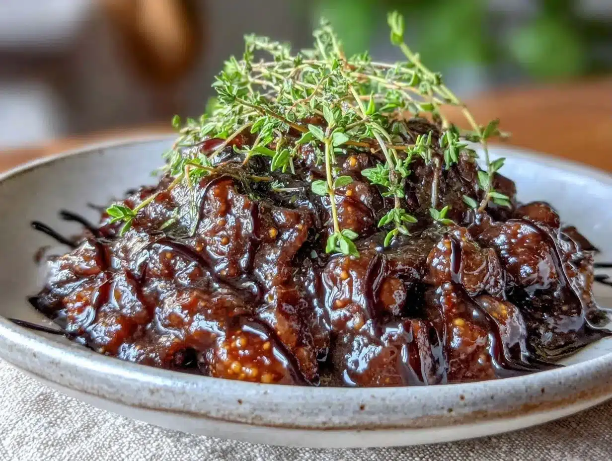 Homemade Fig Jam with Aged Balsamic: Easy Self-Care Treat 4 homemade fig jam with aged balsamic and fresh thyme preparation steps