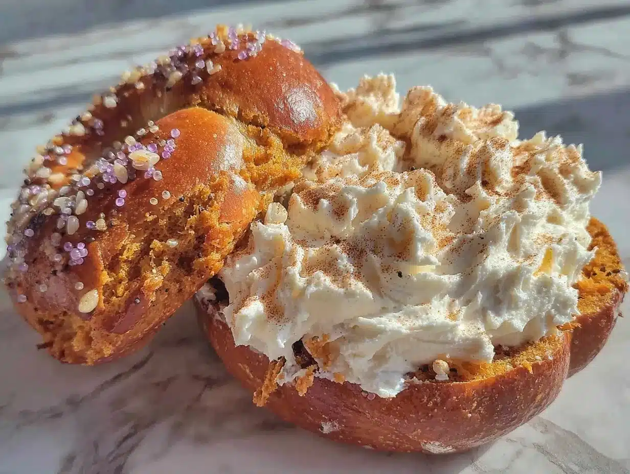 Homemade Pumpkin Bagels: Easy Kids Activity 4 homemade pumpkin bagels preparation steps