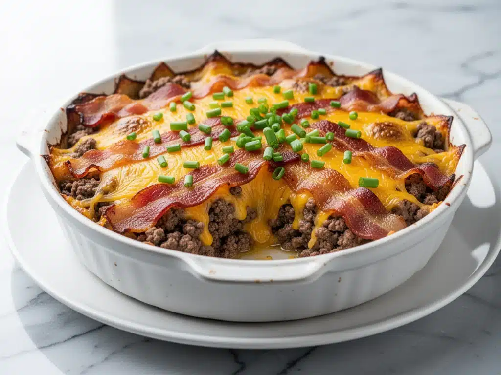 Keto Bacon Cheeseburger Casserole - featured image