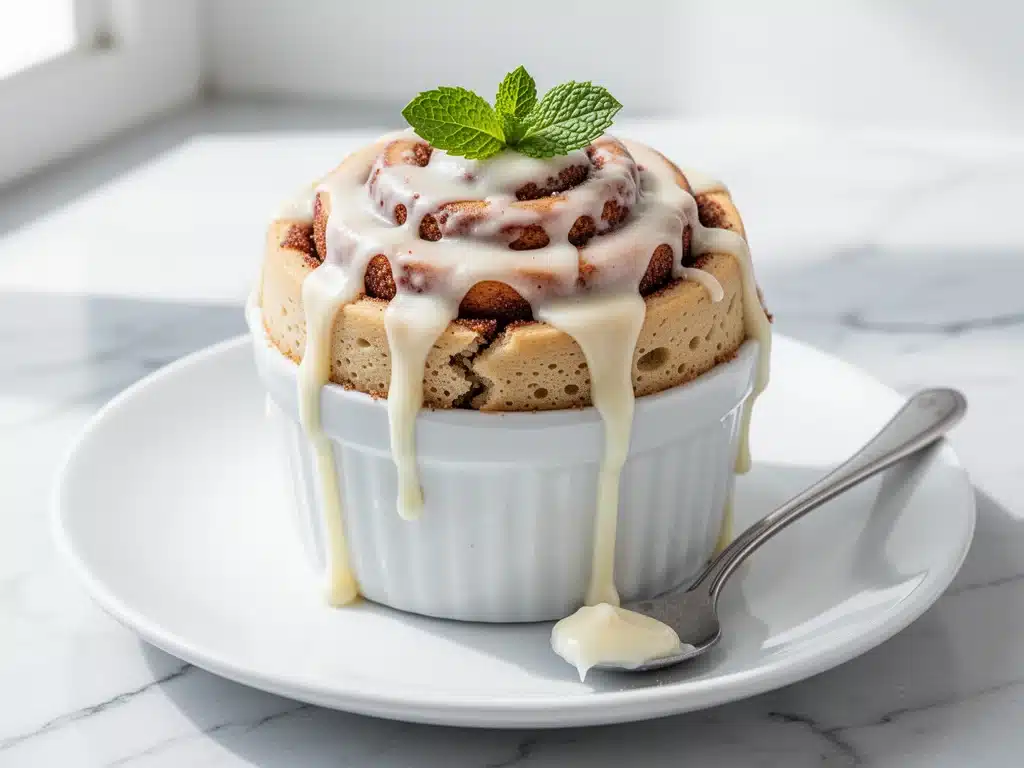 keto cinnamon roll mug cake - featured image