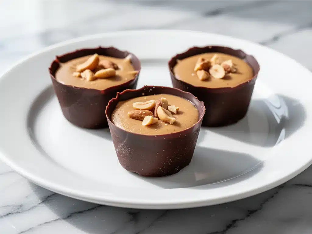low-carb chocolate peanut butter fat bomb cups - featured image