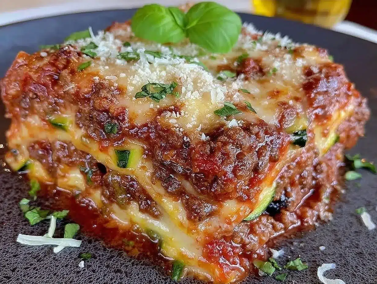 Low-Carb Zucchini Lasagna: 3-Ingredient Herbed Ricotta Beef 4 Low-Carb Zucchini Lasagna preparation steps