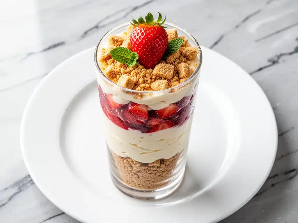 No-Bake Strawberry Cheesecake Parfaits: Easy 10-Minute Dessert 4 no-bake strawberry cheesecake parfaits preparation steps