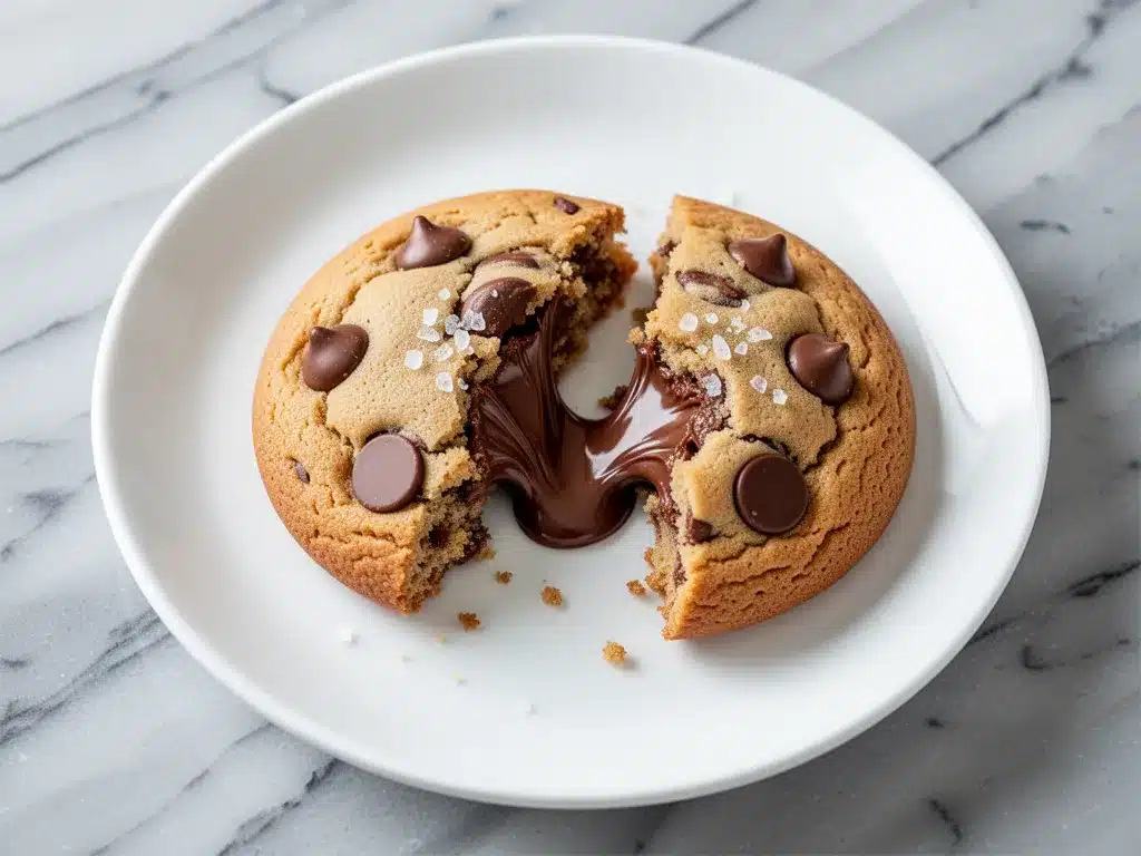 Homemade Nutella Stuffed Chocolate Chip Cookies with Sea Salt 4 Nutella stuffed chocolate chip cookies preparation steps