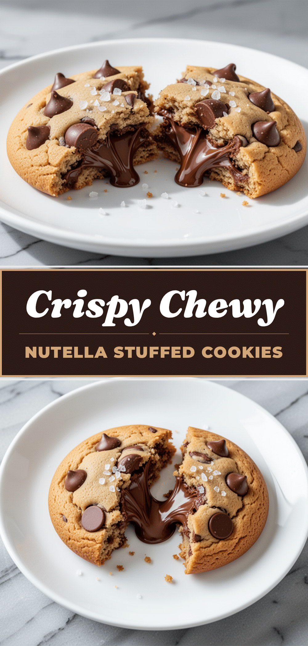 Homemade Nutella Stuffed Chocolate Chip Cookies with Sea Salt 5 Nutella stuffed chocolate chip cookies recipe