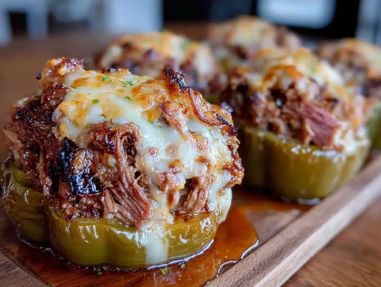 Philly Cheesesteak Stuffed Peppers: Easy Budget Meal-Prep 4 Philly Cheesesteak Stuffed Peppers preparation steps