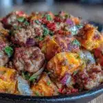 smoky ground turkey sweet potato skillet - featured image