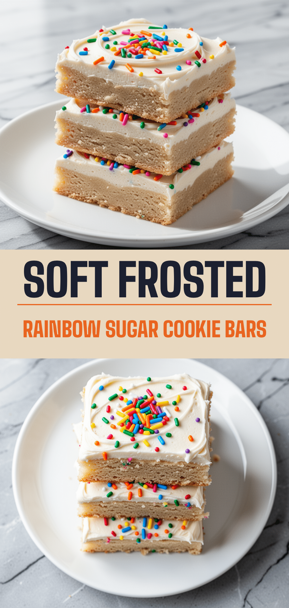 Soft Frosted Sugar Cookie Bars with Rainbow Sprinkles 5 soft frosted sugar cookie bars recipe