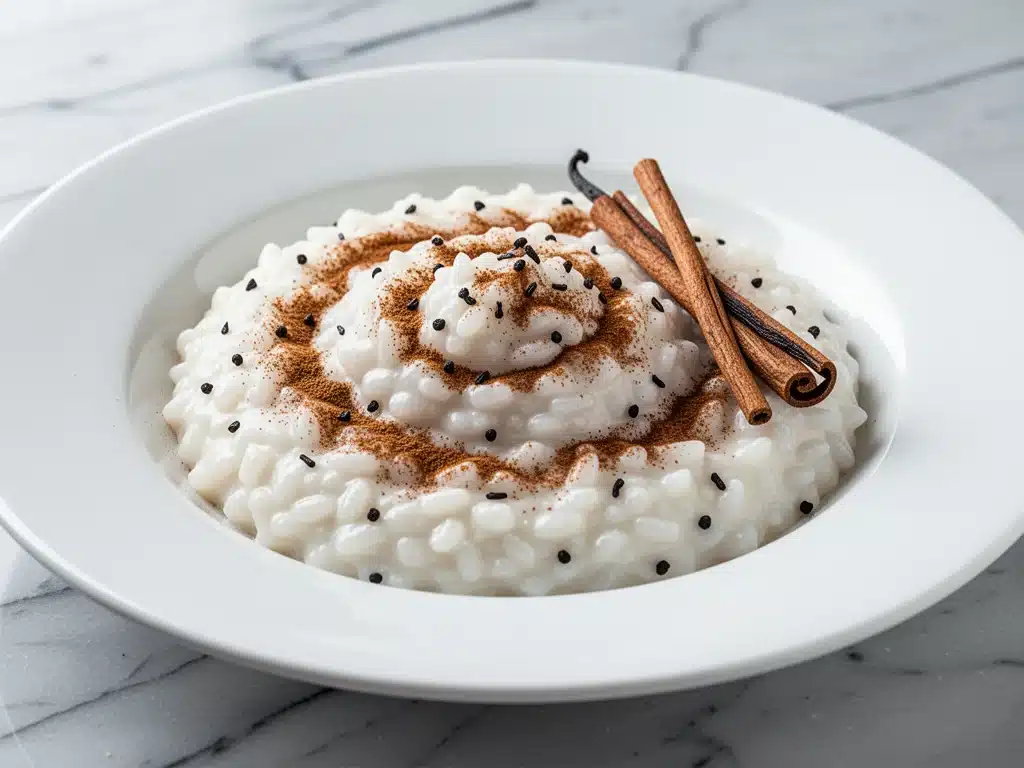 vanilla bean rice pudding - featured image