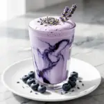vegan blueberry lavender oat milk latte - featured image