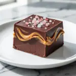 vegan chocolate peanut butter freezer fudge - featured image