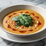 vegan coconut curry lentil soup - featured image