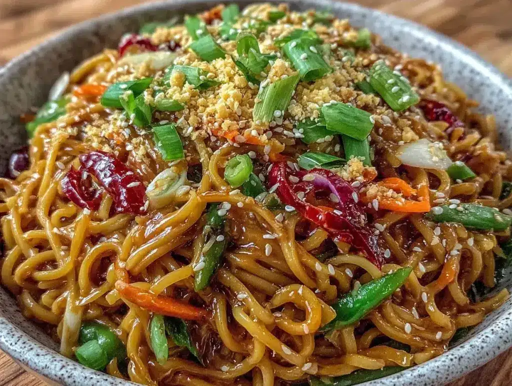 vegan peanut sesame noodles - featured image