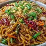 vegan peanut sesame noodles - featured image