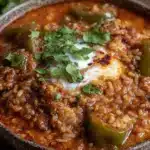 vegetarian stuffed pepper soup - featured image